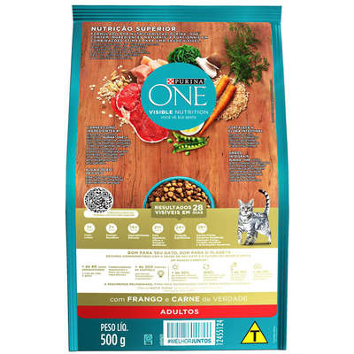 Ração Seca Nestlé Purina One Frango e Carne para Gatos Adultos