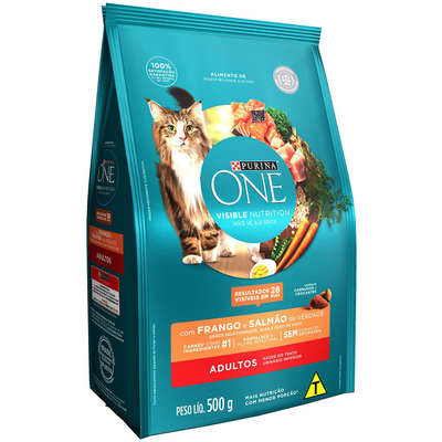 Ração Seca Nestlé Purina One Frango e Salmão para Gatos Adultos