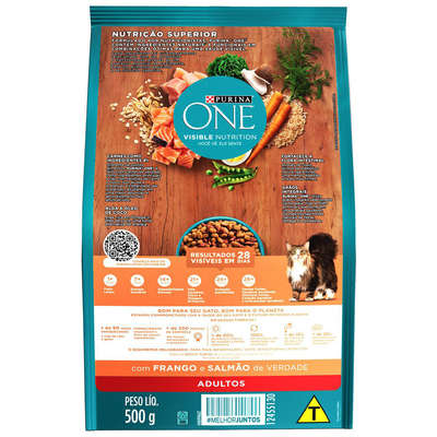 Ração Seca Nestlé Purina One Frango e Salmão para Gatos Adultos