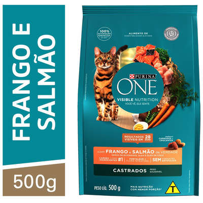 Ração Seca Nestlé Purina One Frango e Salmão para Gatos Castrados