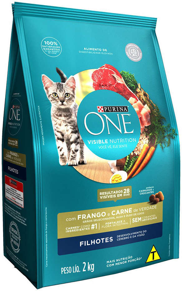 Ração Seca Nestlé Purina One Frango e Carne para Gatos Filhotes - 2Kg