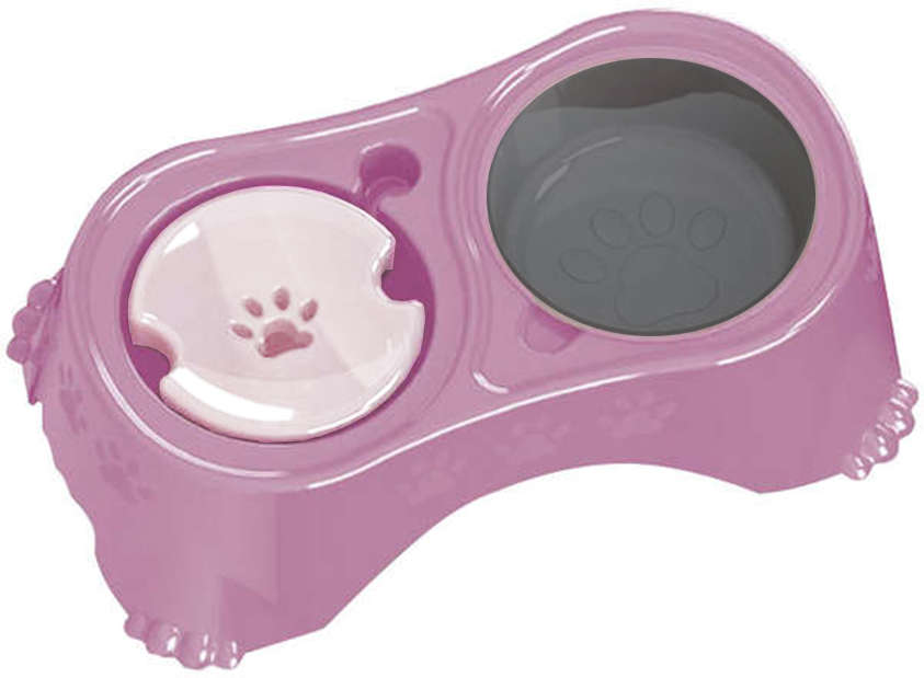 Comedouro Pet Injet Postura Correta Pelos Longos Rosa - Tam. P