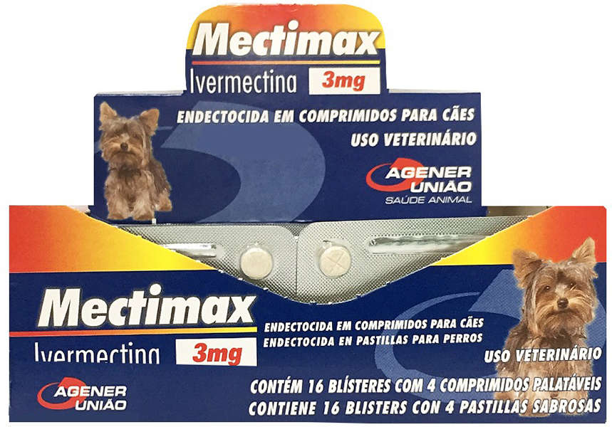 Mectimax Ivermectina 3 mg para Cães - 4 Comprimidos