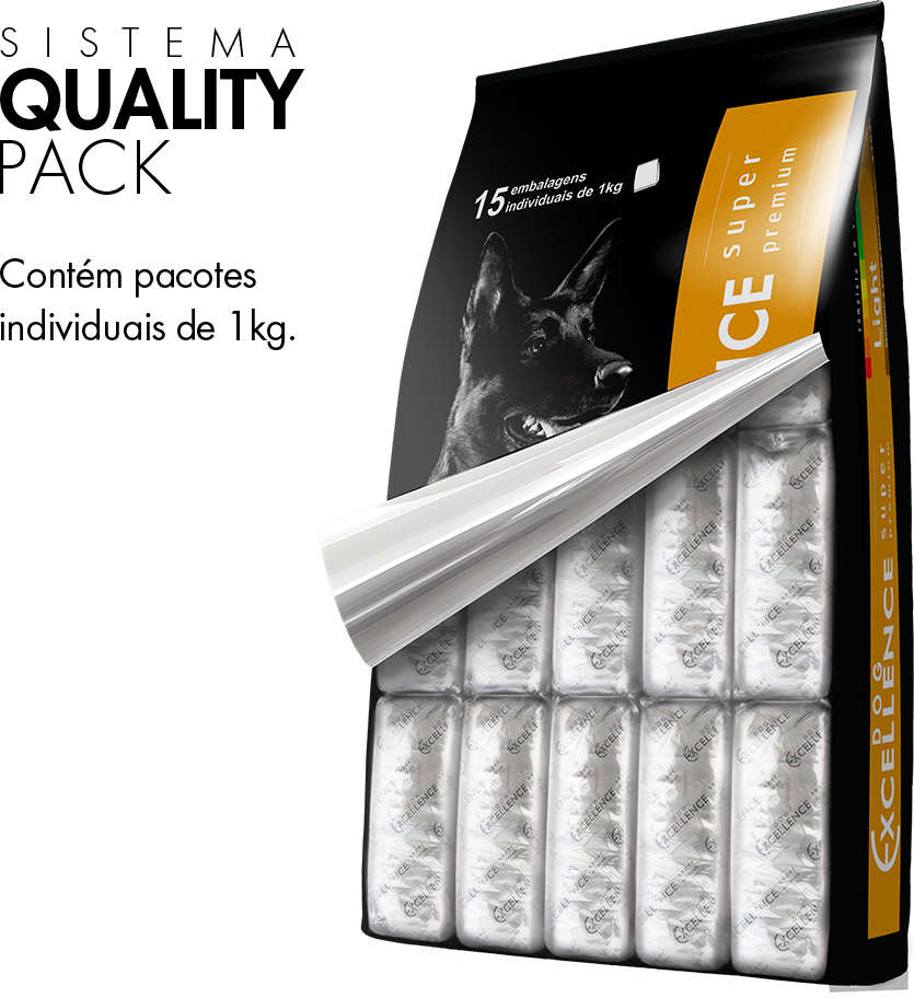 Ração Seca Dog Excellence Super Premium Light para Cães Adultos Raças Médias e Grandes - 15Kg