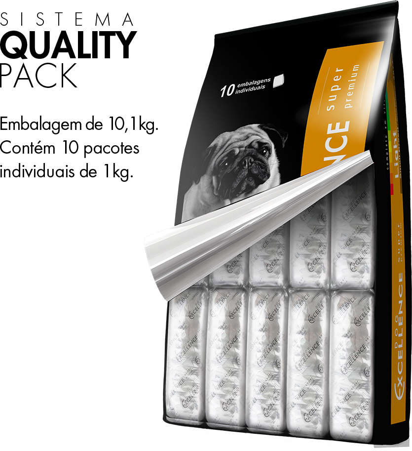 Ração Seca Dog Excellence Super Premium Light para Cães Adultos Raças Pequenas - 10,1Kg