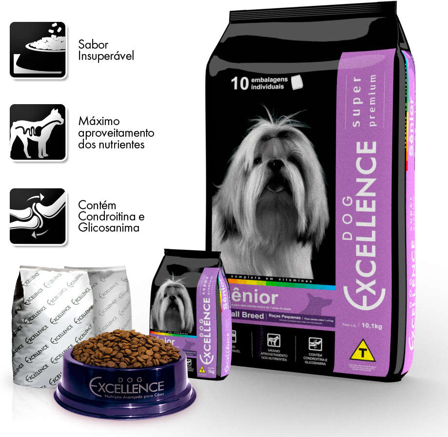 Ração Seca Dog Excellence Super Premium para Cães Sênior Raças Pequenas - 10,1Kg