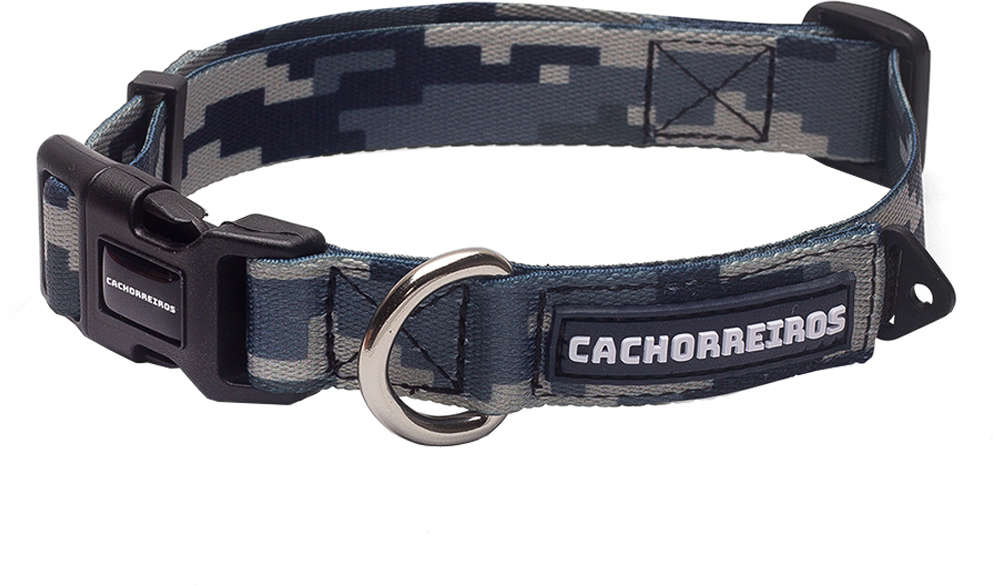Coleira Camuflada Cinza para Cães - Tam. P