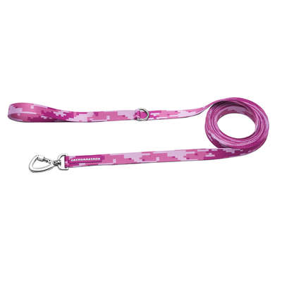Guia Longa Camuflada Rosa para Cães