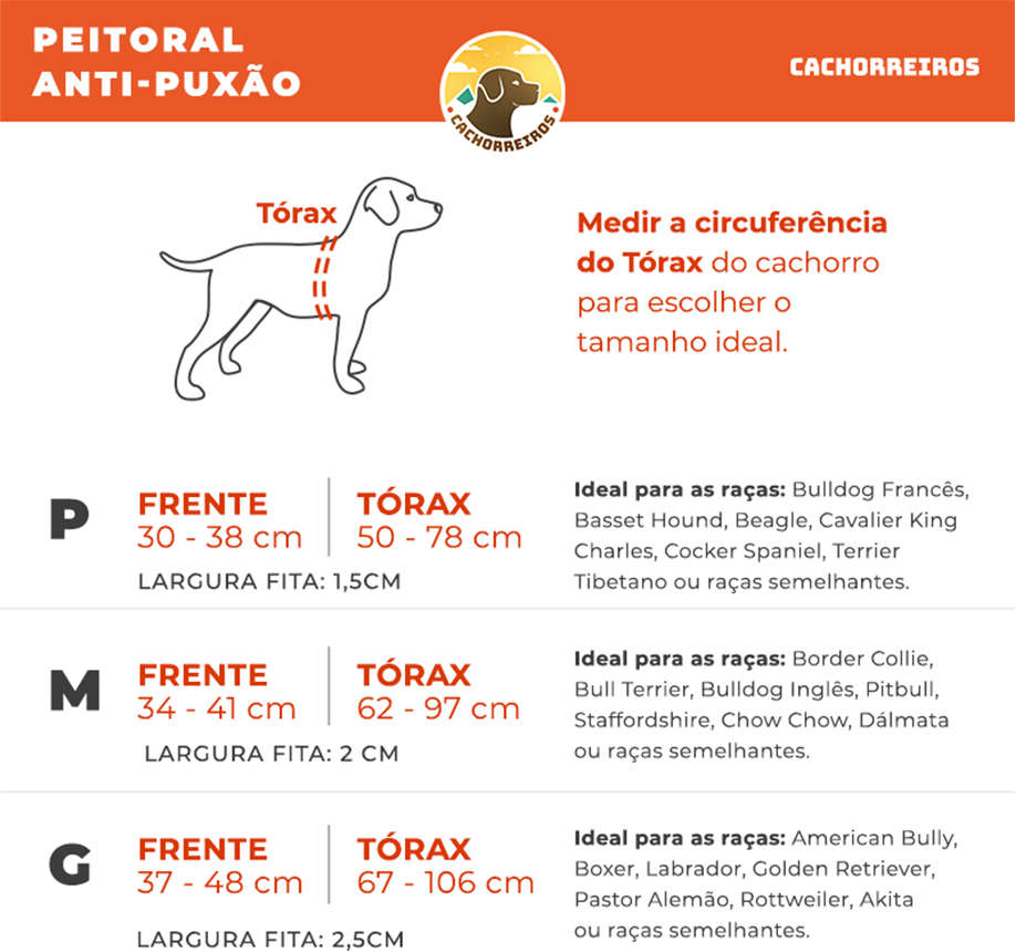 Peitoral Antipuxão Bob e Marley para Cães - Tam. G