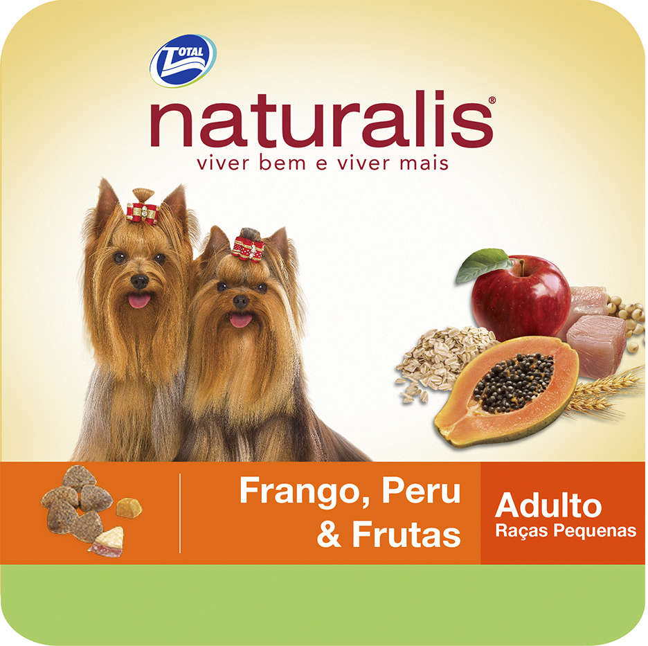 Ração Total Naturalis Frango, Peru e Frutas para Cães Adultos de Raças Pequenas - 2Kg