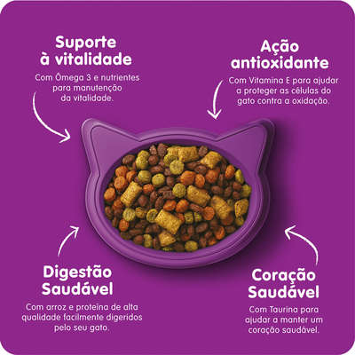 Ração Whiskas Carne 7+ Anos Gatos Adultos