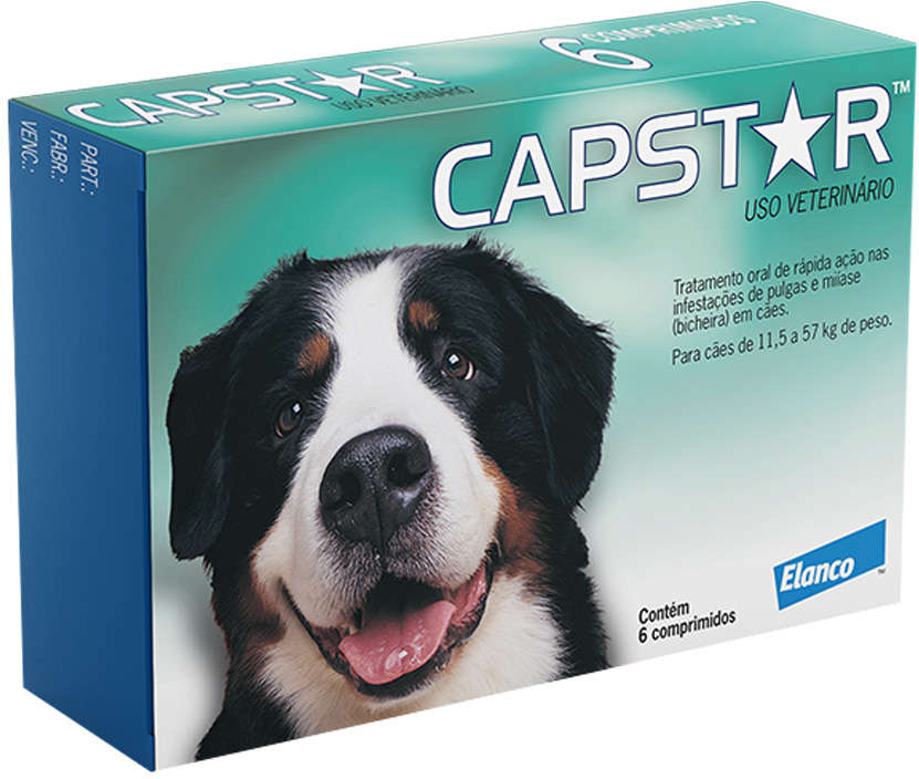Antipulgas Capstar 57 mg para Cães acima de 11,4Kg - 6 Comprimidos
