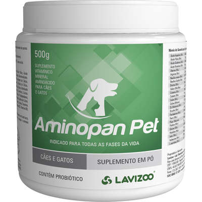 Suplemento Vitamínico Mineral Aminoácido Lavizoo Aminopan Pet para Cães e Gatos