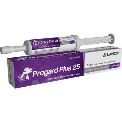 Vermífugo Lavizoo Progard Plus 25 para Cães de Pequeno e Médio Portes