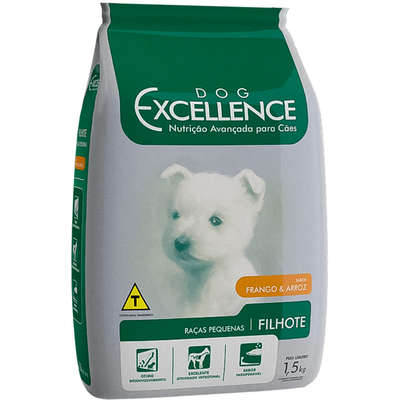 Ração Seca Dog Excellence Frango e Arroz para Cães Filhotes Raças Pequenas