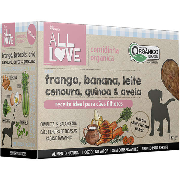 Embalagem da comidinha All Love para cães filhotes