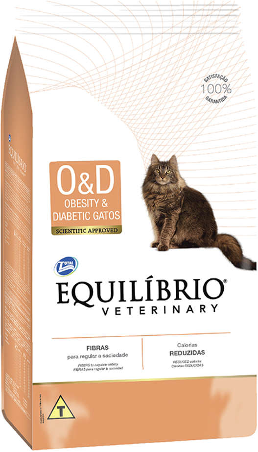 Ração Seca Total Equilíbrio Veterinary O&D Obesity & Diabetic Gatos Adultos - 2Kg