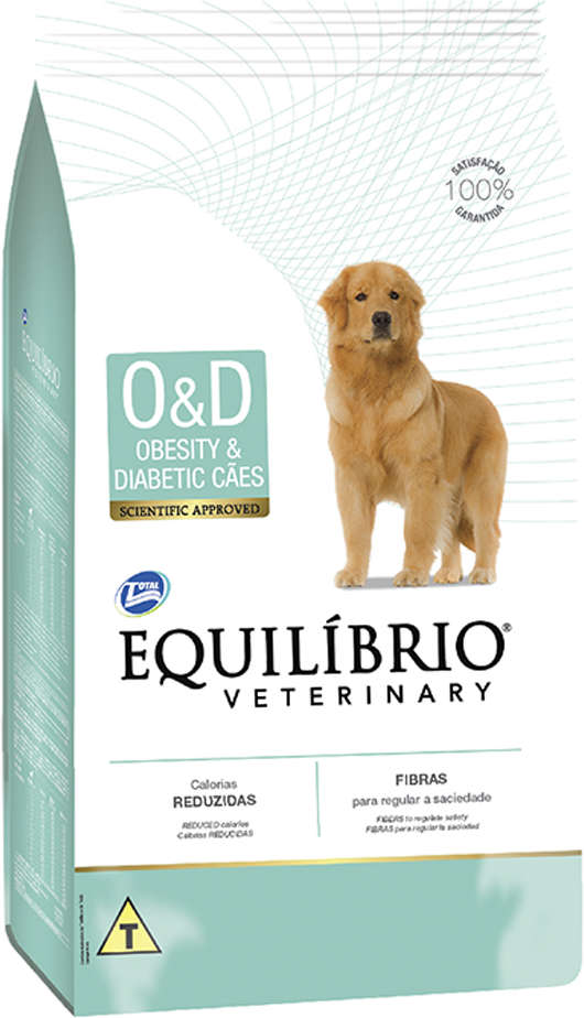 Ração Seca Total Equilíbrio Veterinary O&D Obesity & Diabetic Cães Adultos - 7,5Kg
