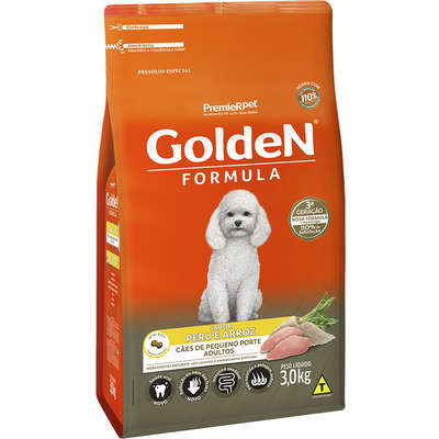Ração Seca PremieR Pet Golden Formula Peru & Arroz para Cães Adultos de Pequeno Porte