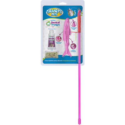 Brinquedo Varinha Dental Rosa para Gatos