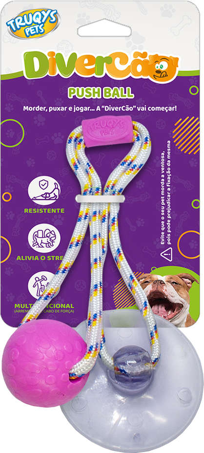 Brinquedo Push Ball Divercão Rosa - Tam. Único