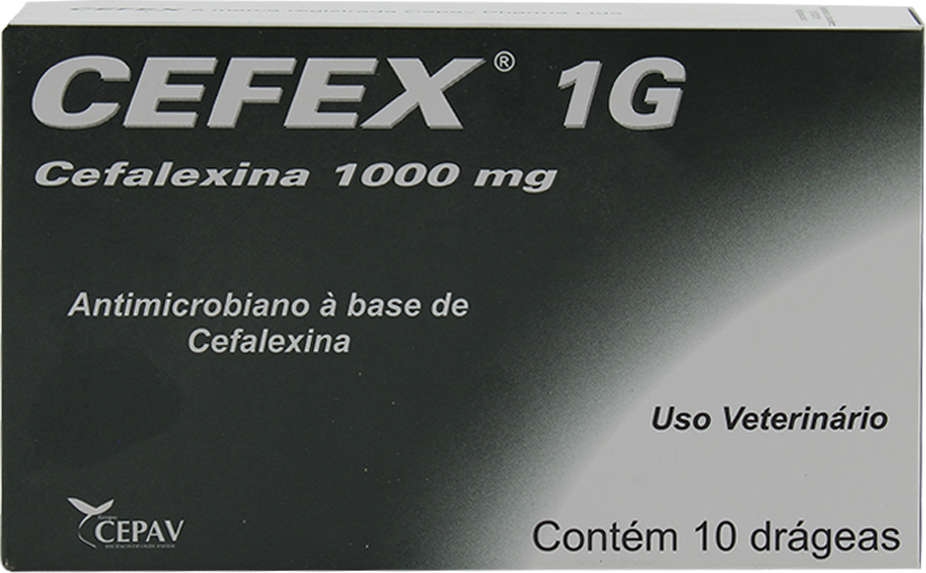 Antimicrobiano Cepav Cefex 1 g - 10 drágeas