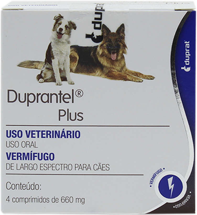 Vermífugo Duprat Duprantel Plus para Cães - 4 Comprimidos