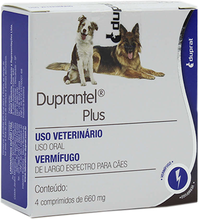 Vermífugo Duprat Duprantel Plus para Cães - 4 Comprimidos