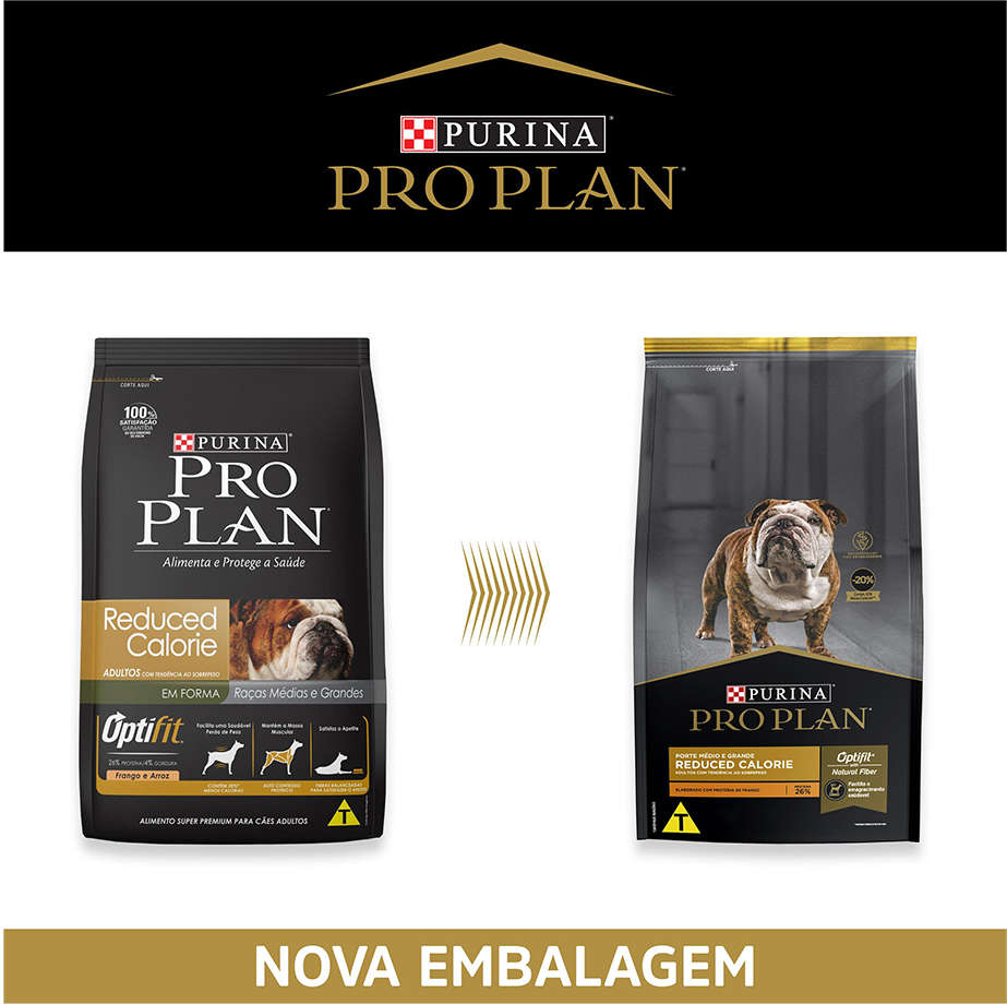Ração Seca Nestlé Purina Pro Plan Calorias Reduzidas Frango Cães Adultos Raças Médias e Grandes - 15Kg