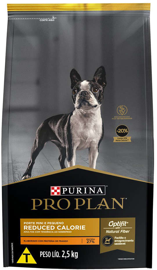 Ração Seca Nestlé Purina Pro Plan Calorias Reduzidas Frango Cães Adultos Raças Pequenas - 2,5Kg