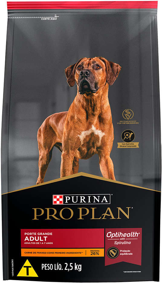 Ração Seca Nestlé Purina Pro Plan Frango Cães Adultos Raças Grandes - 2,5Kg