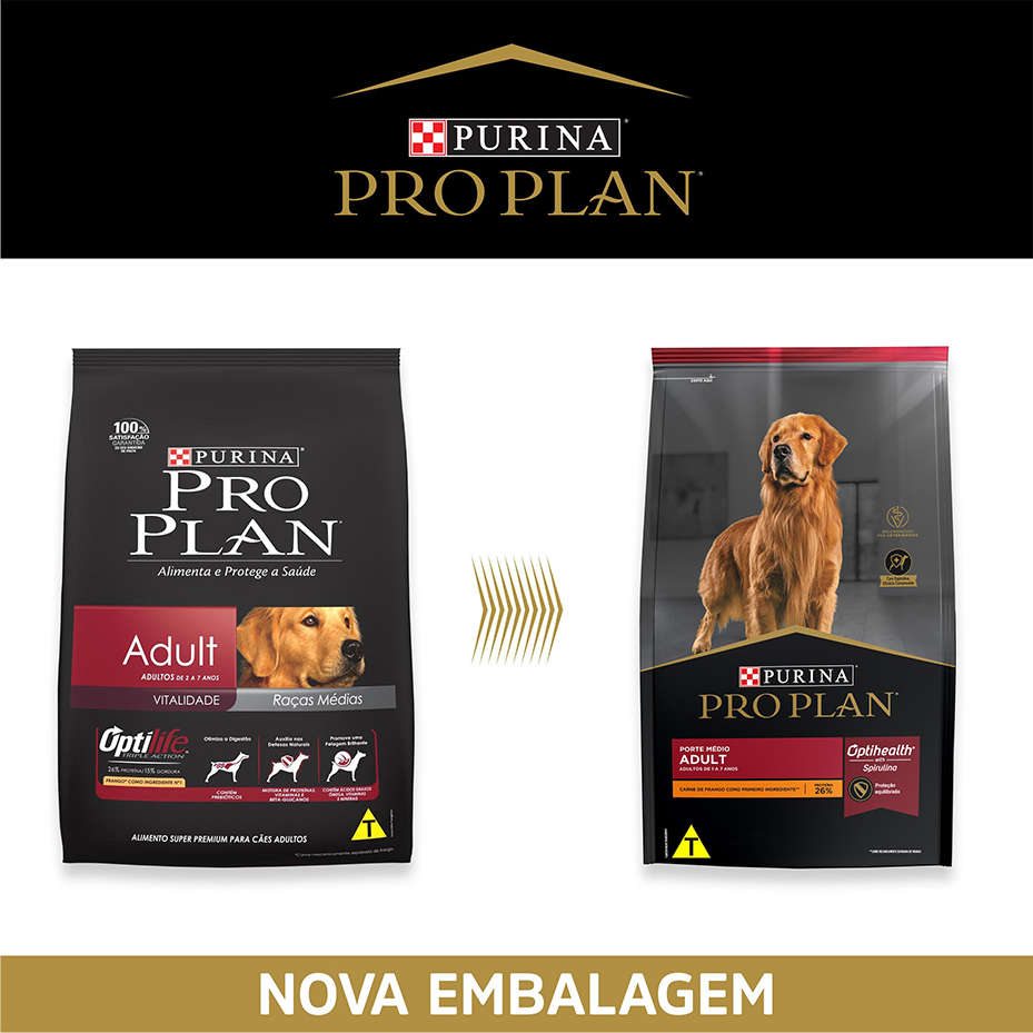 Ração Seca Nestlé Purina Pro Plan Frango Cães Adultos Raças Médias - 15Kg