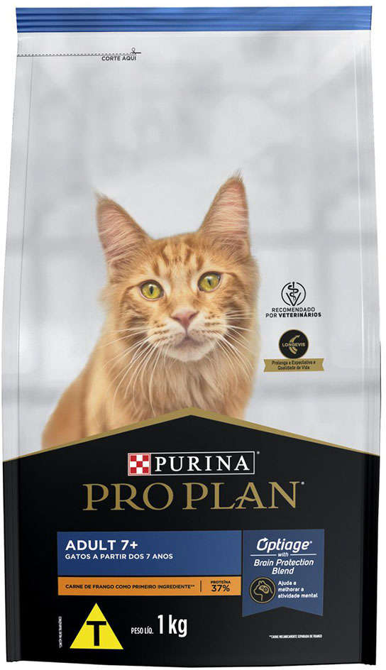 Ração Seca Nestlé Purina Pro Plan para Gatos Adultos a Partir de 7 Anos - 1Kg