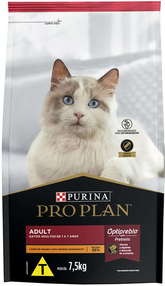 Ração Seca Nestlé Purina Pro Plan Frango para Gatos Adultos - 7,5Kg