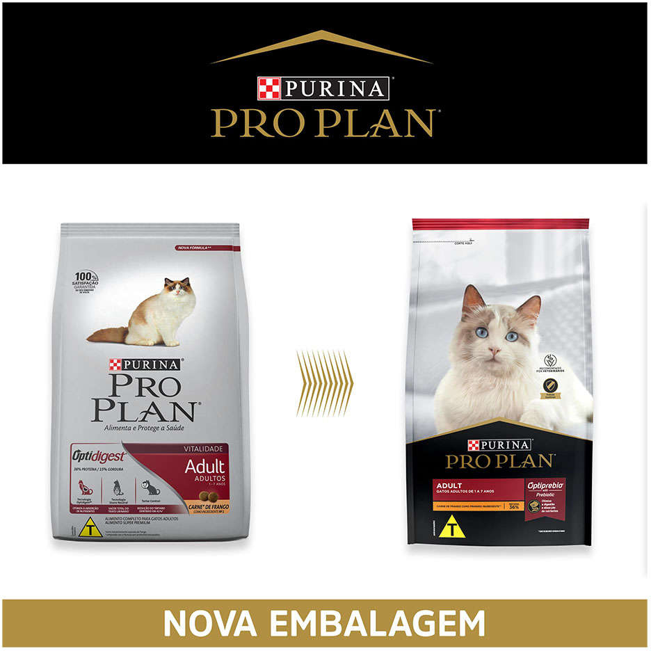 Ração Seca Nestlé Purina Pro Plan Frango para Gatos Adultos - 3Kg