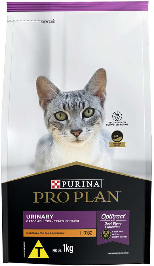 Ração Seca Nestlé Purina Pro Plan Trato Urinário Frango para Gatos Adultos - 1Kg