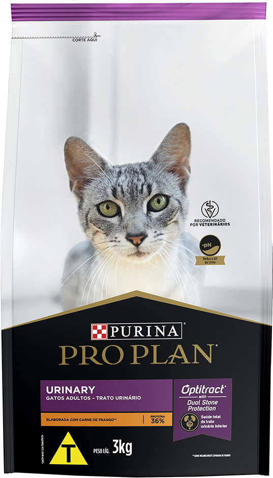 Ração Seca Nestlé Purina Pro Plan Trato Urinário Frango para Gatos Adultos - 3Kg