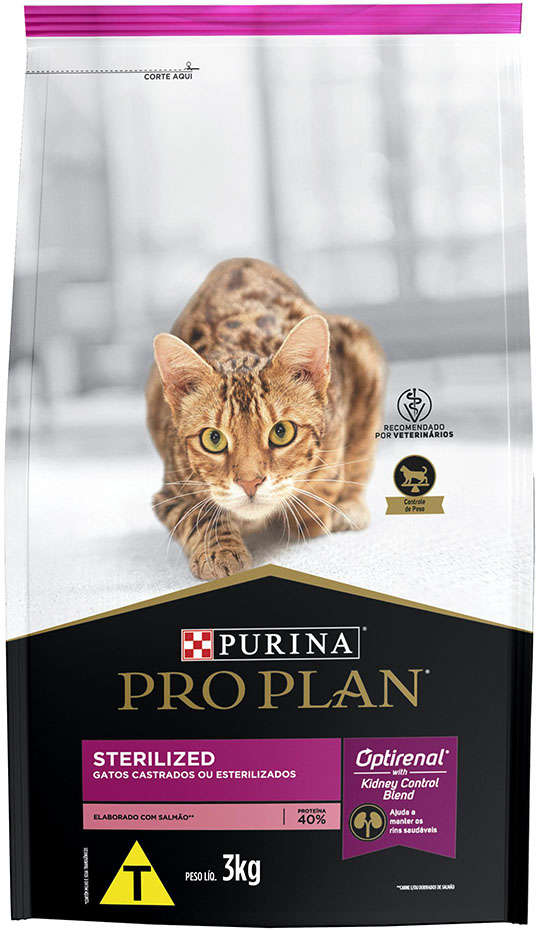 Ração Seca Nestlé Purina Pro Plan Salmão para Gatos Adultos Castrados - 3Kg