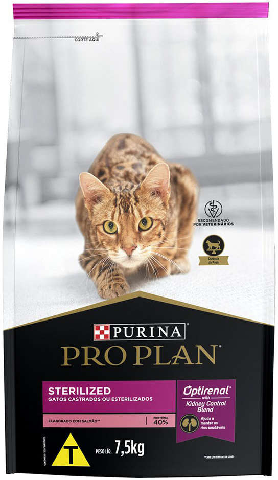 Ração Seca Nestlé Purina Pro Plan Salmão para Gatos Adultos Castrados - 7,5Kg