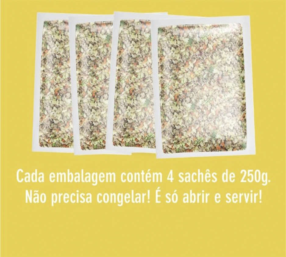 Comidinha Orgânica All Love Frango, Brócolis, Chia, Cenoura, Arroz & Cúrcuma para Cães Adultos - 1Kg
