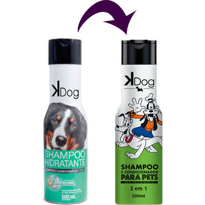 Shampoo e Condicionador K-Dog Hidratante 2x1 - 500 mL