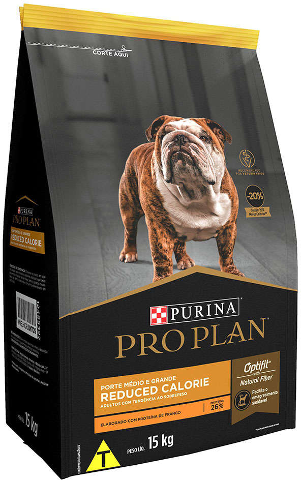 Ração Seca Nestlé Purina Pro Plan Calorias Reduzidas Frango Cães Adultos Raças Médias e Grandes - 15Kg
