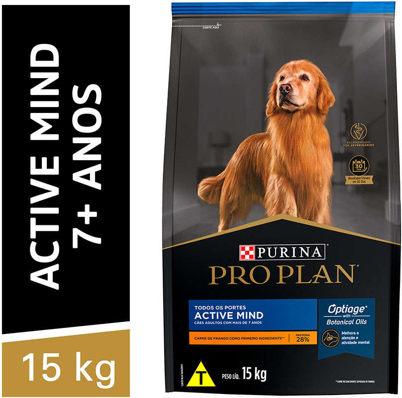 Ração Seca Nestlé Purina Pro Plan para Cães Adultos com Mais de 7 Anos Todos os Tamanhos - 15Kg