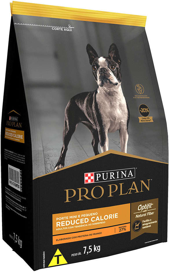 Ração Seca Nestlé Purina Pro Plan Calorias Reduzidas Frango Cães Adultos Raças Pequenas - 7,5Kg