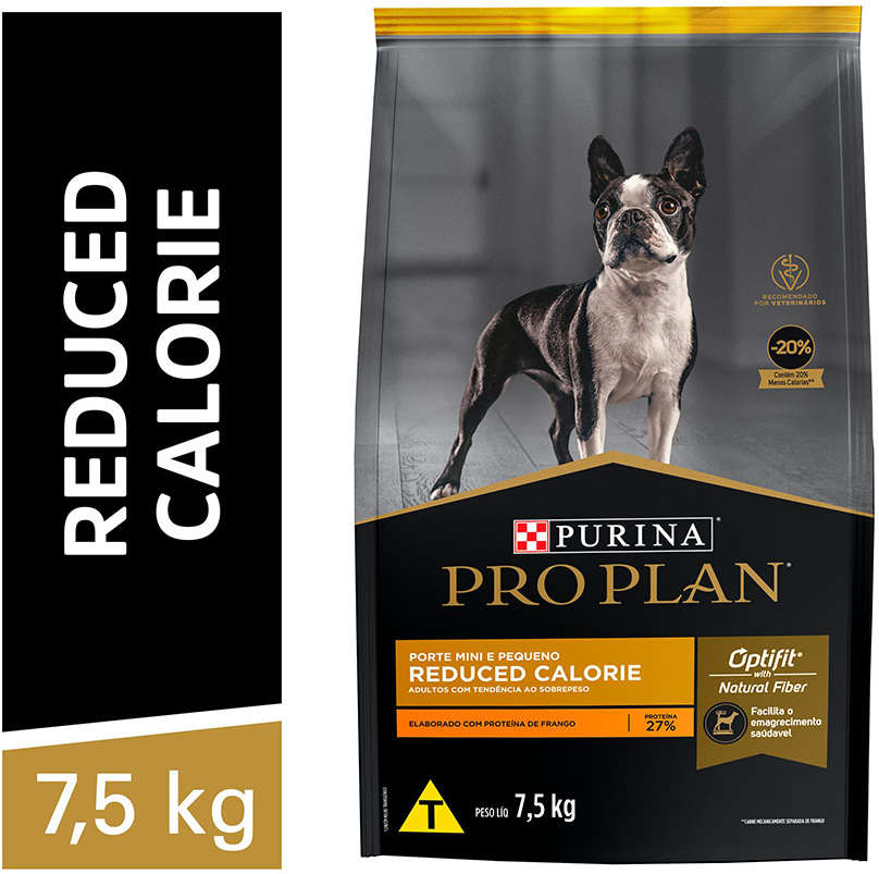 Ração Seca Nestlé Purina Pro Plan Calorias Reduzidas Frango Cães Adultos Raças Pequenas - 7,5Kg