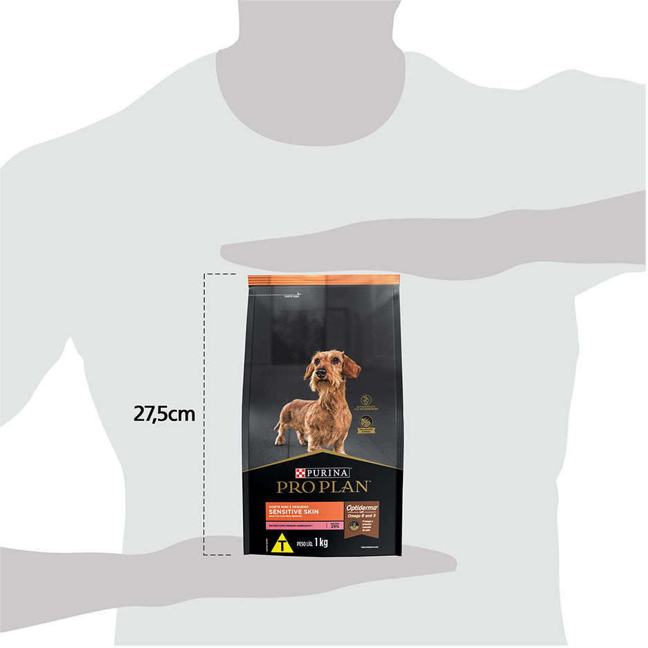 Ração Seca Nestlé Purina Pro Plan Pele Sensível Salmão Cães Adultos Raças Pequenas - 1Kg