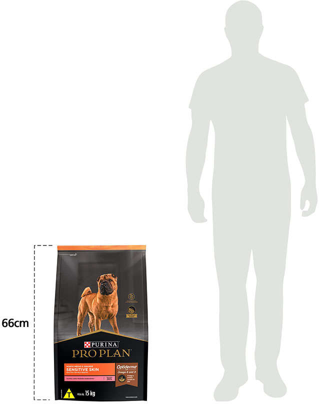 Ração Seca Nestlé Purina Pro Plan Pele Sensível Salmão Cães Adultos Raças Médias e Grandes - 15Kg
