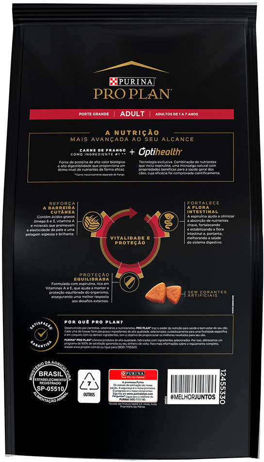 Ração Seca Nestlé Purina Pro Plan Frango Cães Adultos Raças Grandes - 2,5Kg