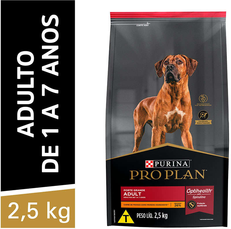 Ração Seca Nestlé Purina Pro Plan Frango Cães Adultos Raças Grandes - 2,5Kg
