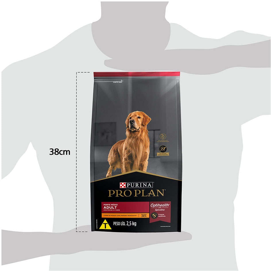 Ração Seca Nestlé Purina Pro Plan Frango Cães Adultos Raças Médias - 2,5Kg